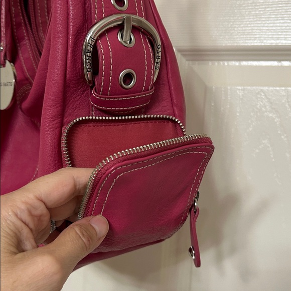 Franco Sarto Pink Hobo Bag Silver Hardware Hang Tag Secret Pockets Medium sized - Picture 6 of 14
